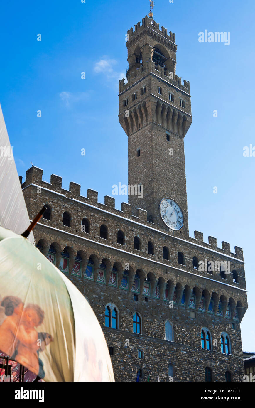 Palazzo Vecchio avec de la neige en hiver, Florence, Toscane, Italie, site du patrimoine mondial de l'UNESCO Banque D'Images Palazzo Vecchio avec de la neige en hiver, Florence, Toscane, Italie, site du patrimoine mondial de l'UNESCO Banque D'Images