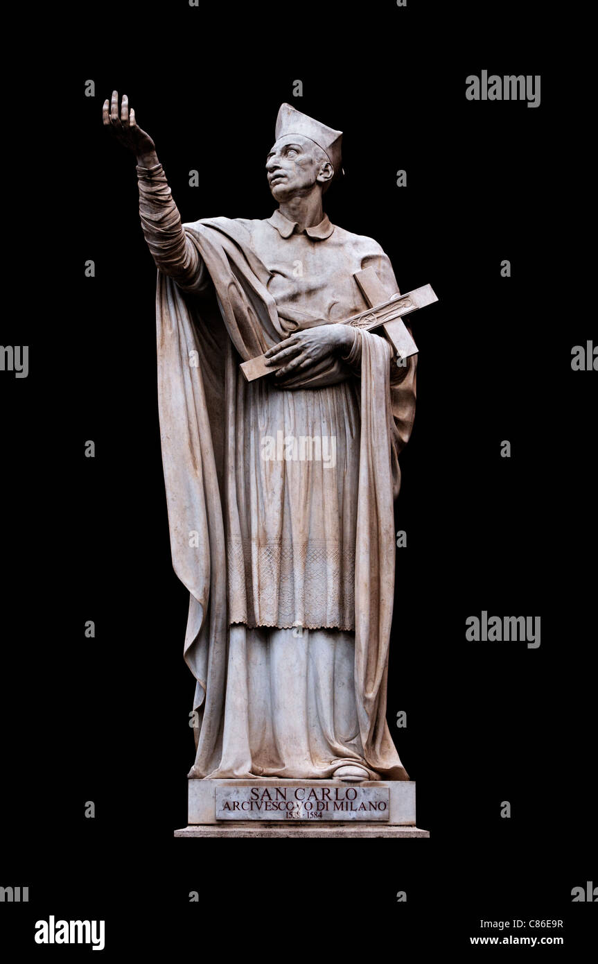 Saint Charles Borromée par Attilio Selva à San Carlo al Corso, Rome Italie Banque D'Images
