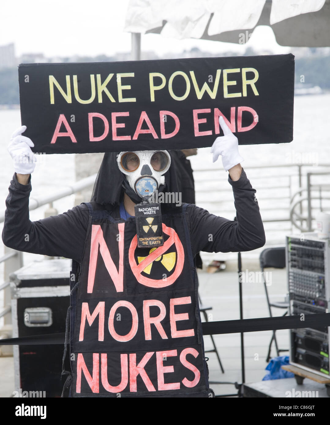 Oct 1, 2011 : Rallye antinucléaires, fermez Indian Point, New York. Banque D'Images