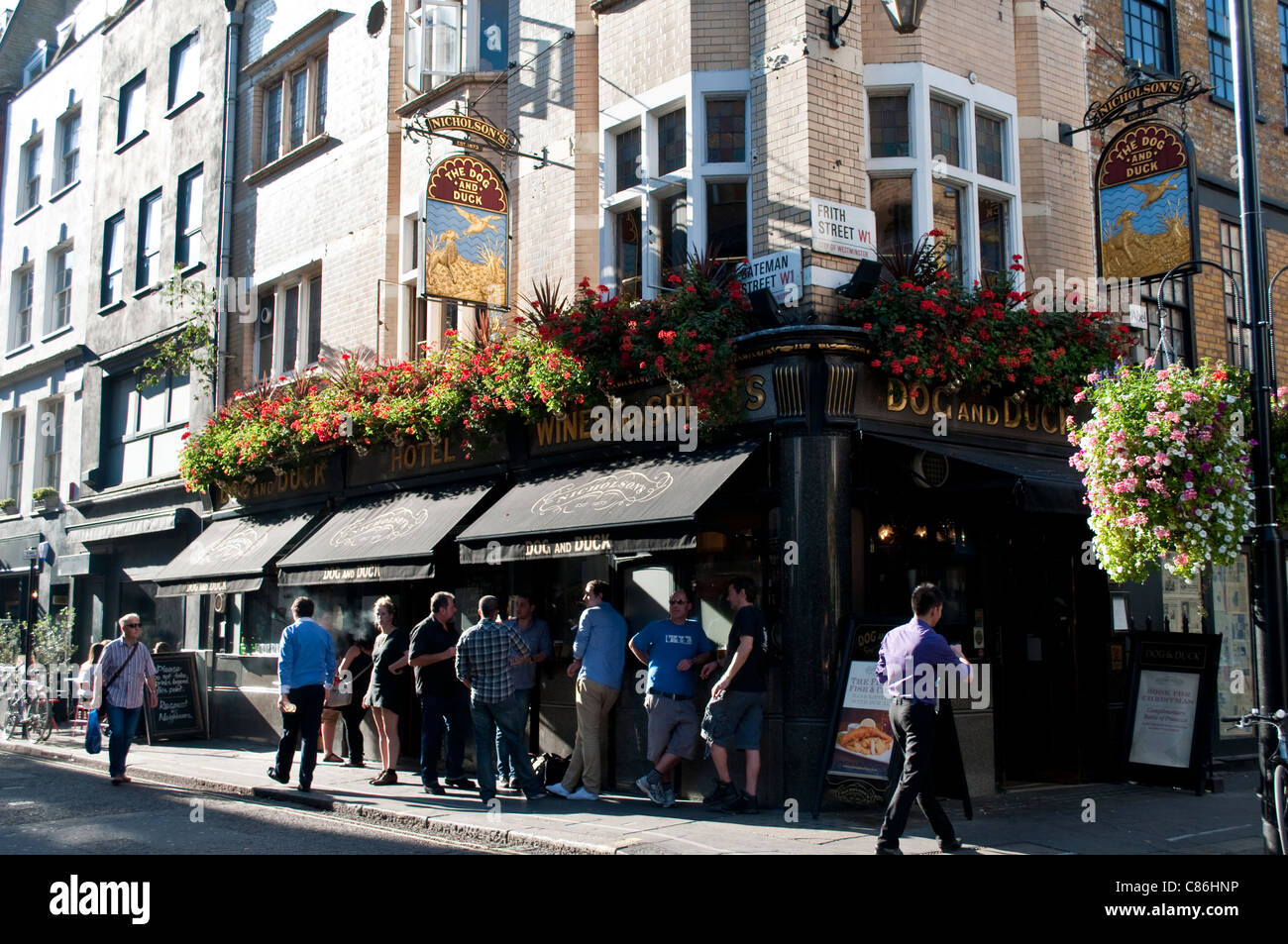 Le chien et le canard pub, Soho, Londres, Royaume-Uni Banque D'Images