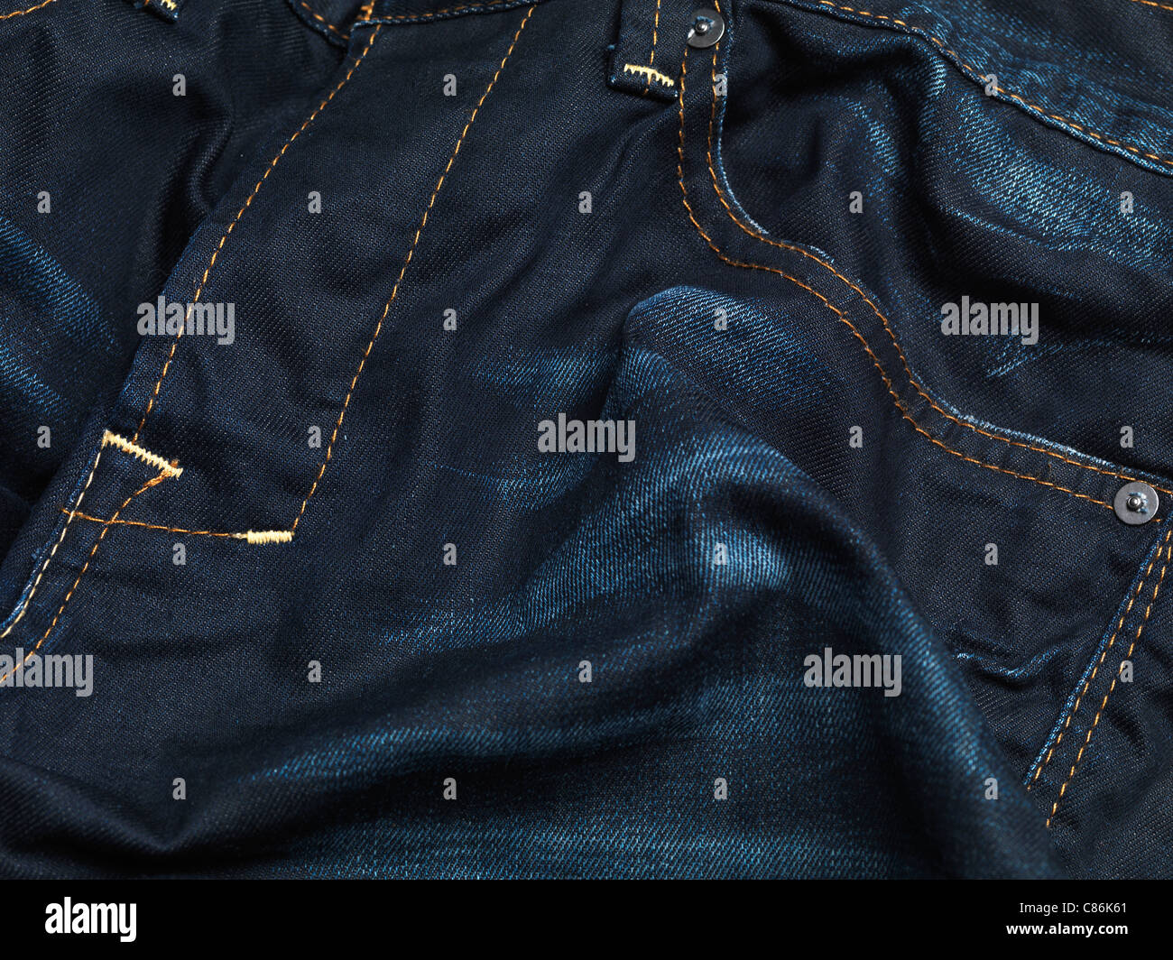 Gros plan artistique de blue-jeans texture Banque D'Images