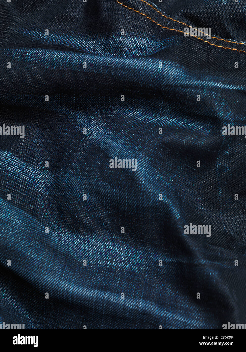Gros plan artistique de texture de fond bleu jeans Banque D'Images