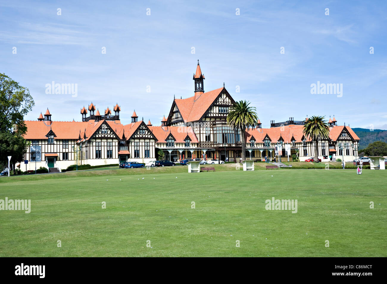 Le Musée d'art et d'histoire Jardins du gouvernement à Rotorua Île du Nord Nouvelle-Zélande NZ Banque D'Images