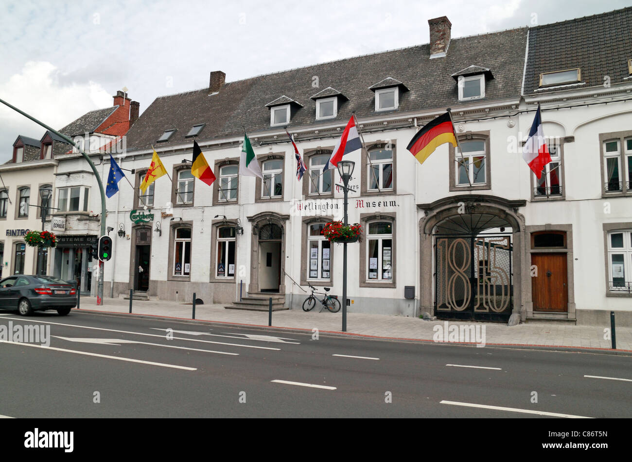 Le Musée Wellington, le Quartier général du duc de Wellington diuring la bataille, Chaussée de Bruxelles, Waterloo, Belgique. Banque D'Images