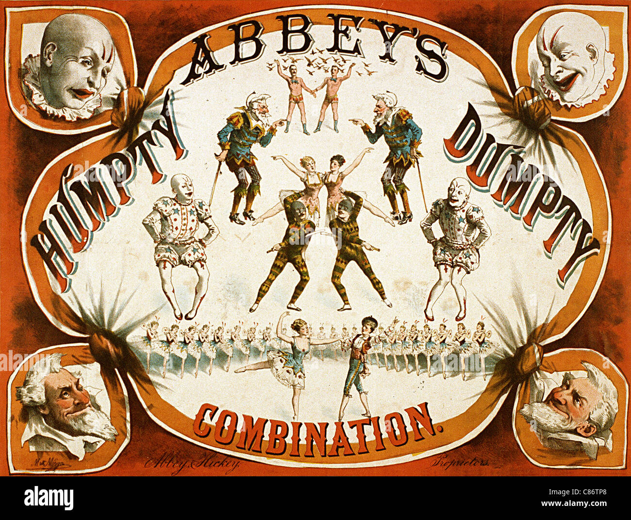 La combinaison de l'abbaye de Humpty Dumpty Affiche de cirque Banque D'Images