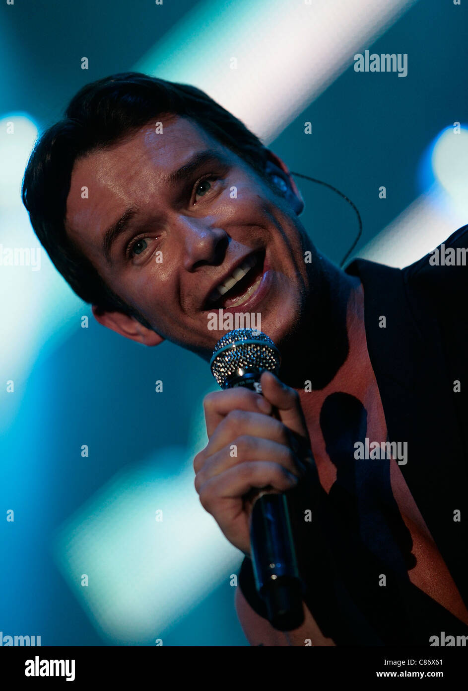 BELFAST, Royaume-Uni - 25 MAI : Stephen Gately effectue avec Boyzone à l'Odyssey Arena de Belfast Banque D'Images