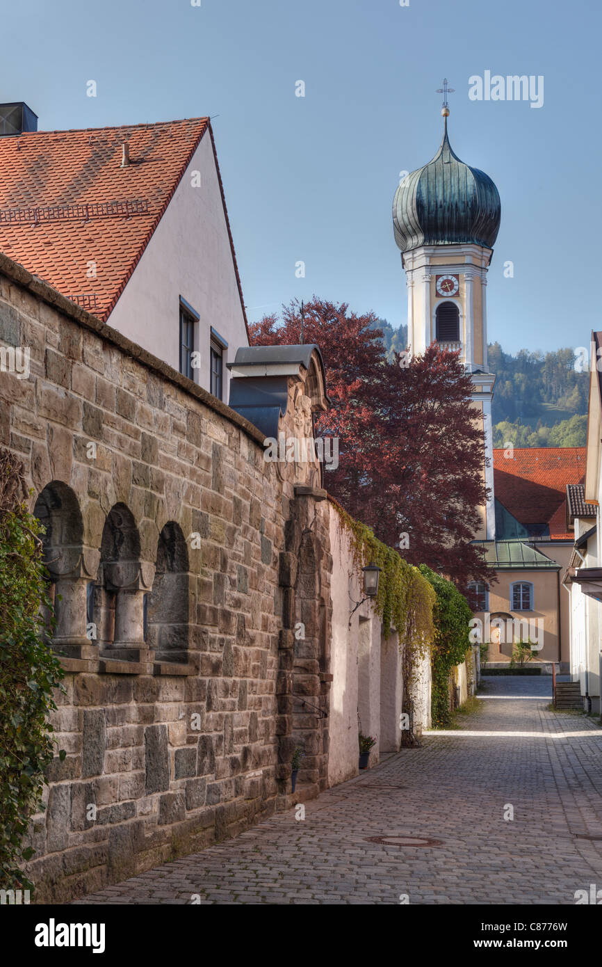 Allemagne, Bavière, souabe, OberallgÃ¤u, Allgaeu, Immenstadt, voir l'église de St Nikolaus Banque D'Images