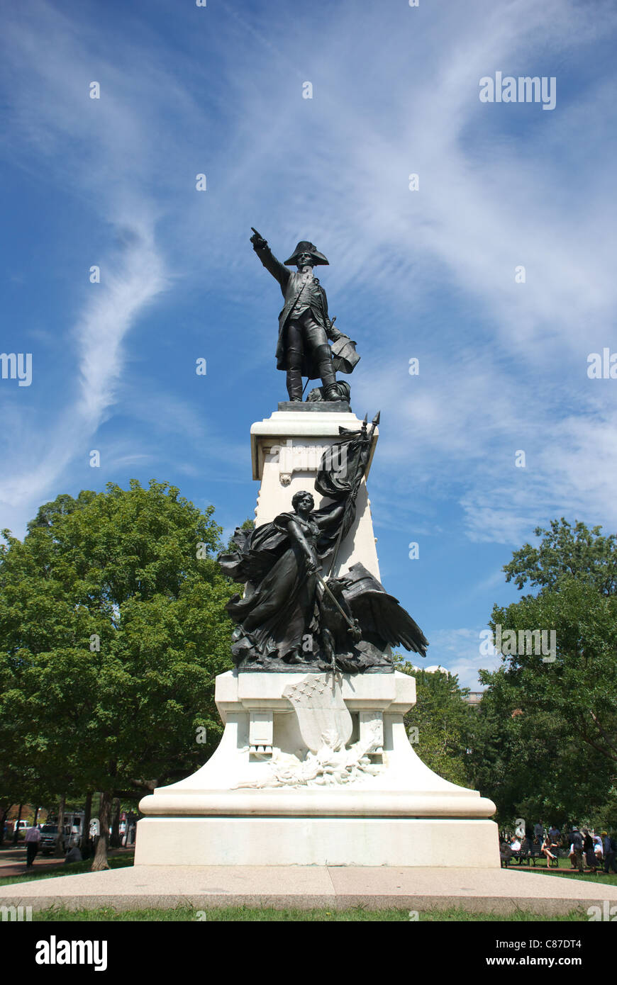 Rochambeau Statue - Lafayette Park Banque D'Images Rochambeau Statue - Lafayette Park Banque D'Images