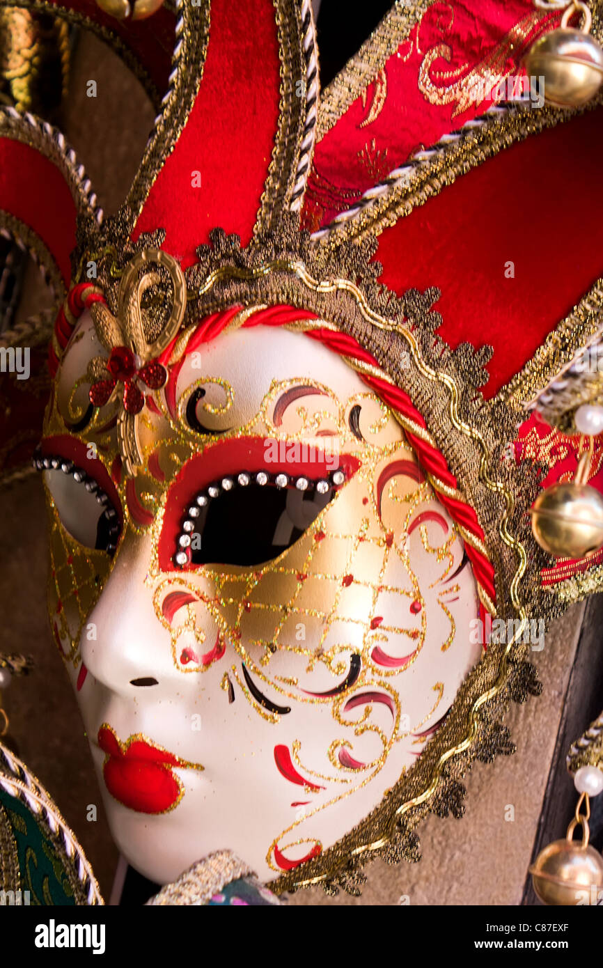 Carnaval de Venise masque rouge Banque D'Images