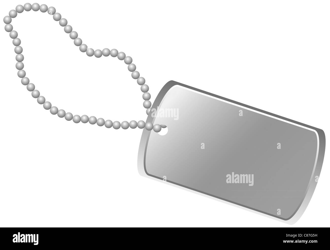 L'Armée de terre vierge dogtag isolé sur fond blanc Banque D'Images