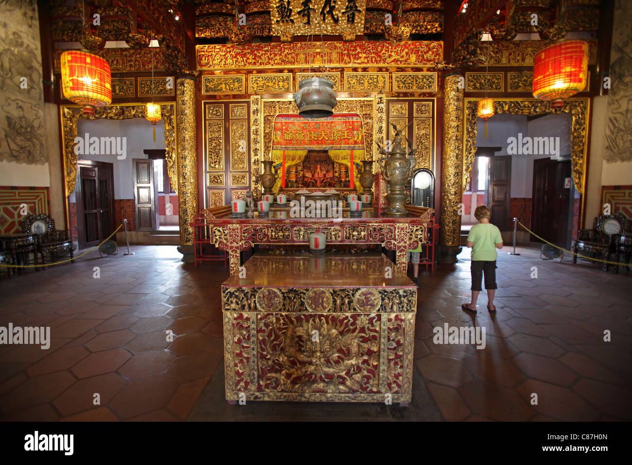 Clanhouse Khoo Kongsi et temple, Georgetown, Penang, Malaisie Banque D'Images