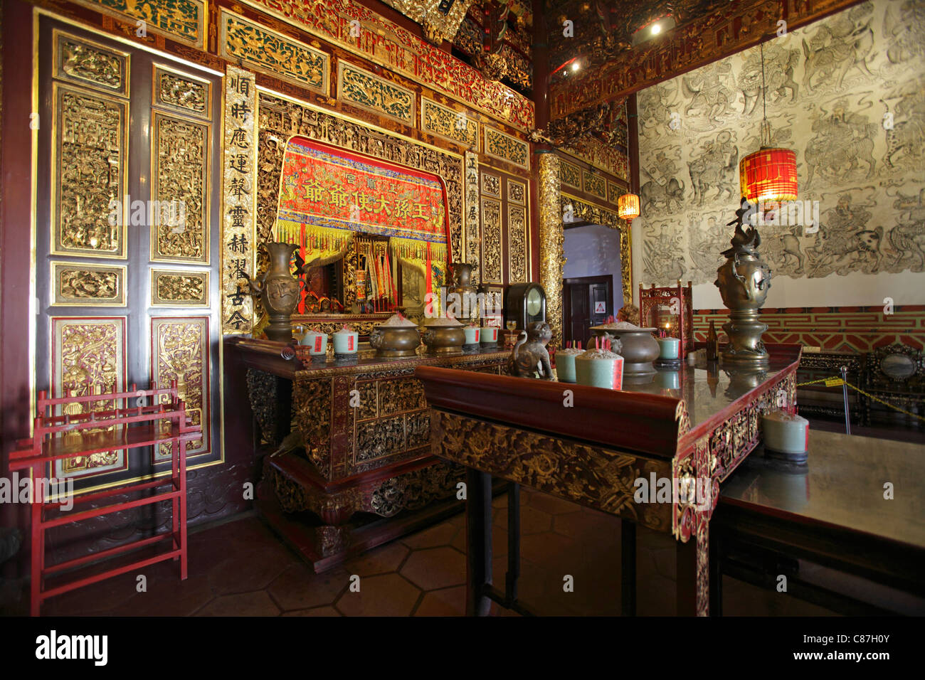 Clanhouse Khoo Kongsi et temple, Georgetown, Penang, Malaisie Banque D'Images