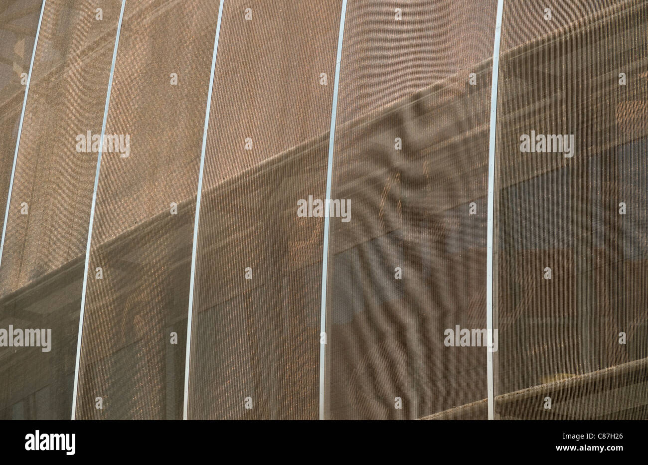 Détail architectural, MUMUTH (Maison de la Musique et Musique Théâtre) Immeuble de KUG (Kunst Uni Graz) par Ben van Berkel, Autriche Banque D'Images