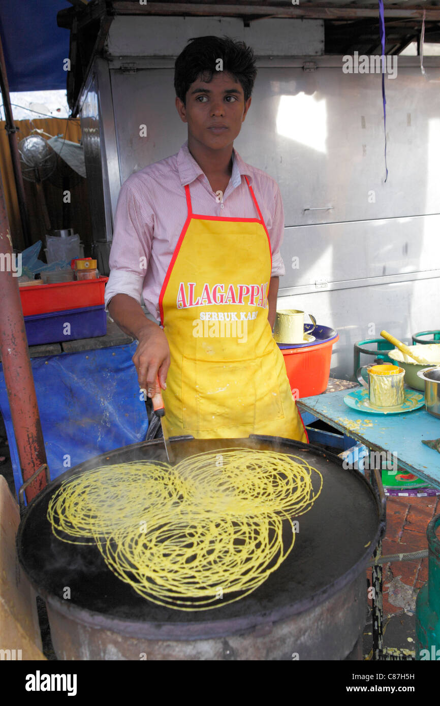 Vendeurs de nourriture à l'Indian district, Georgetown, Penang, Malaisie Banque D'Images