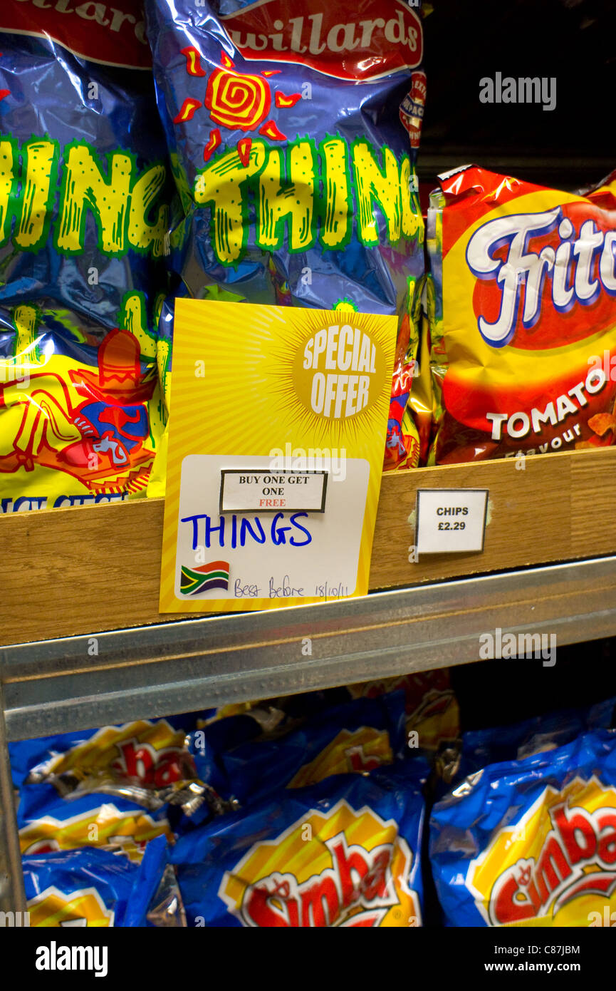 L'alimentation de l'Afrique du Sud en vente dans un magasin en Angleterre Banque D'Images