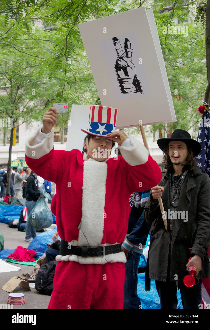 'Occupy Wall Street' des manifestants à Zoccotti Park, New York City. Octobre 2011. Banque D'Images 'Occupy Wall Street' des manifestants à Zoccotti Park, New York City. Octobre 2011. Banque D'Images