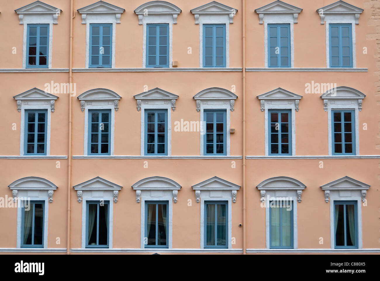 Façade de maison antique, Lyon, France Banque D'Images