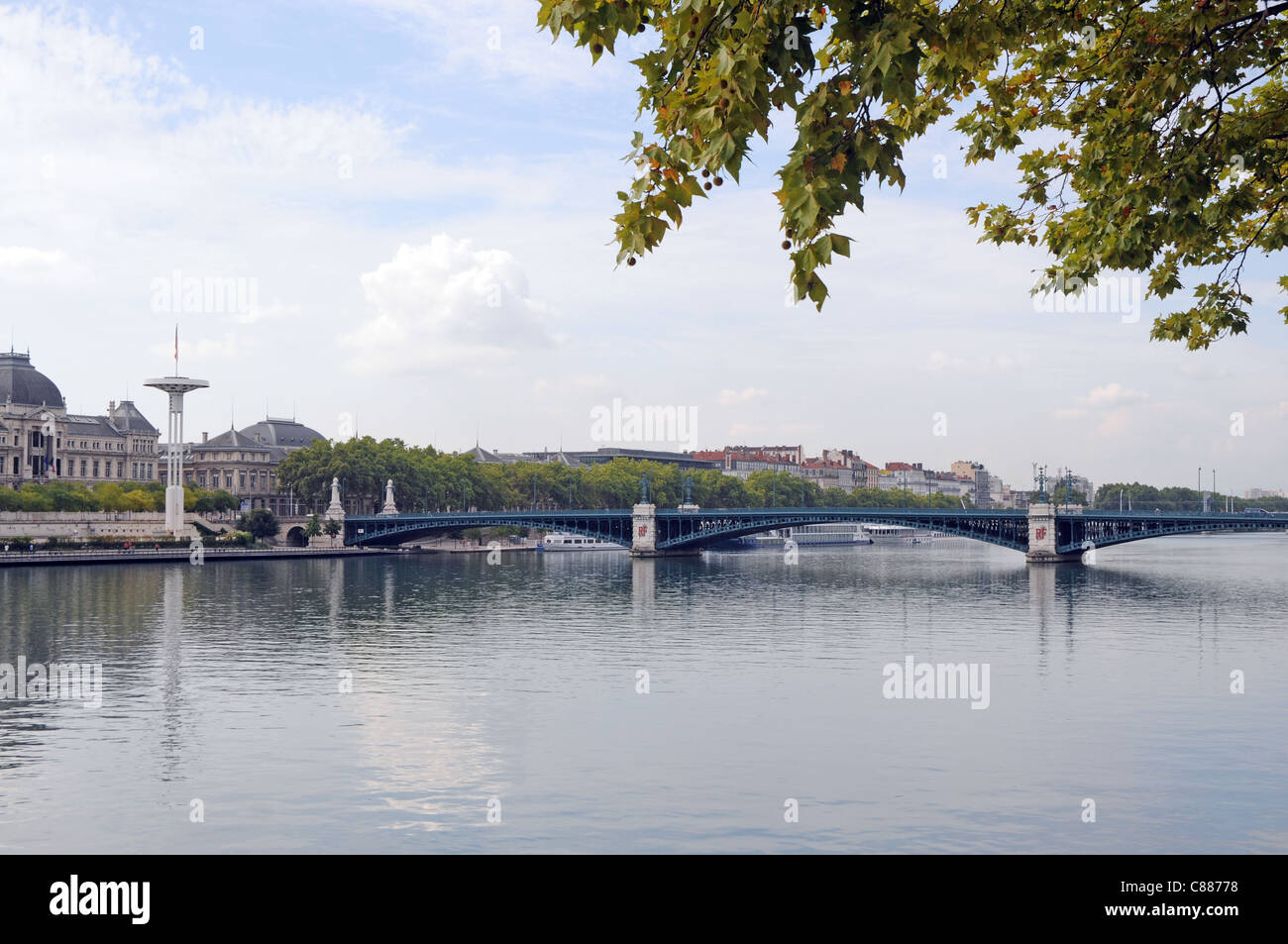 Au cours de l'Université pont de la Saône à Lyon ville, France Banque D'Images