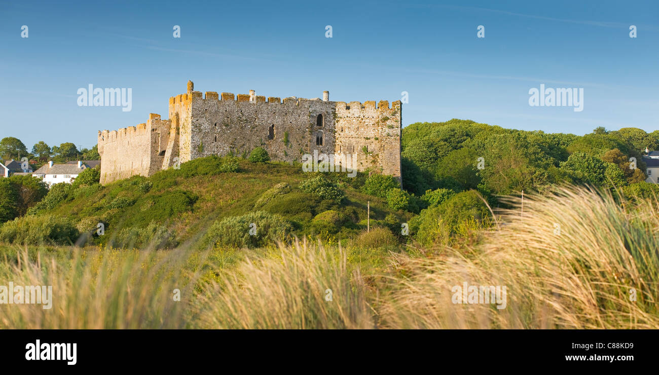 Château de Manorbier Manorbier et Pembrokeshire Wales Pembroke Banque D'Images