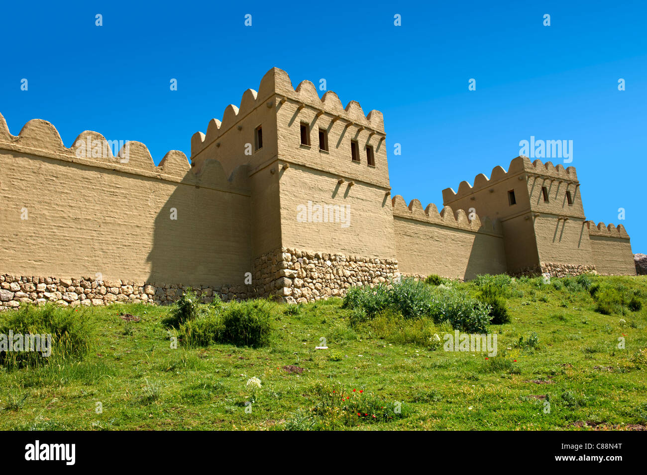 Reconstruction des anciens murs Hittite du site archéologique de Hattusa, Turquie Banque D'Images