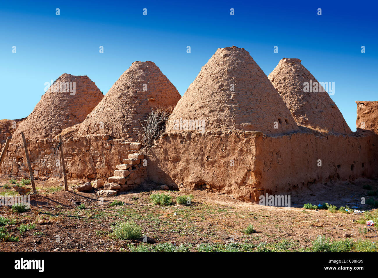 La Turquie Harran maisons ruche adobe Banque D'Images