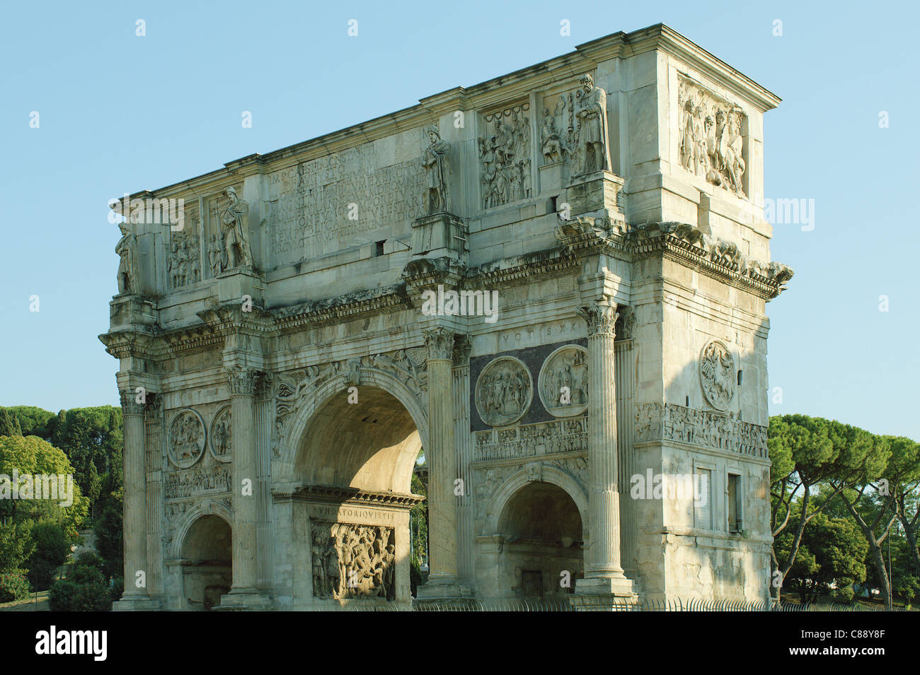Arc de triomphe de l'empereur Constantin le Grand Forum Romain Rome Banque D'Images