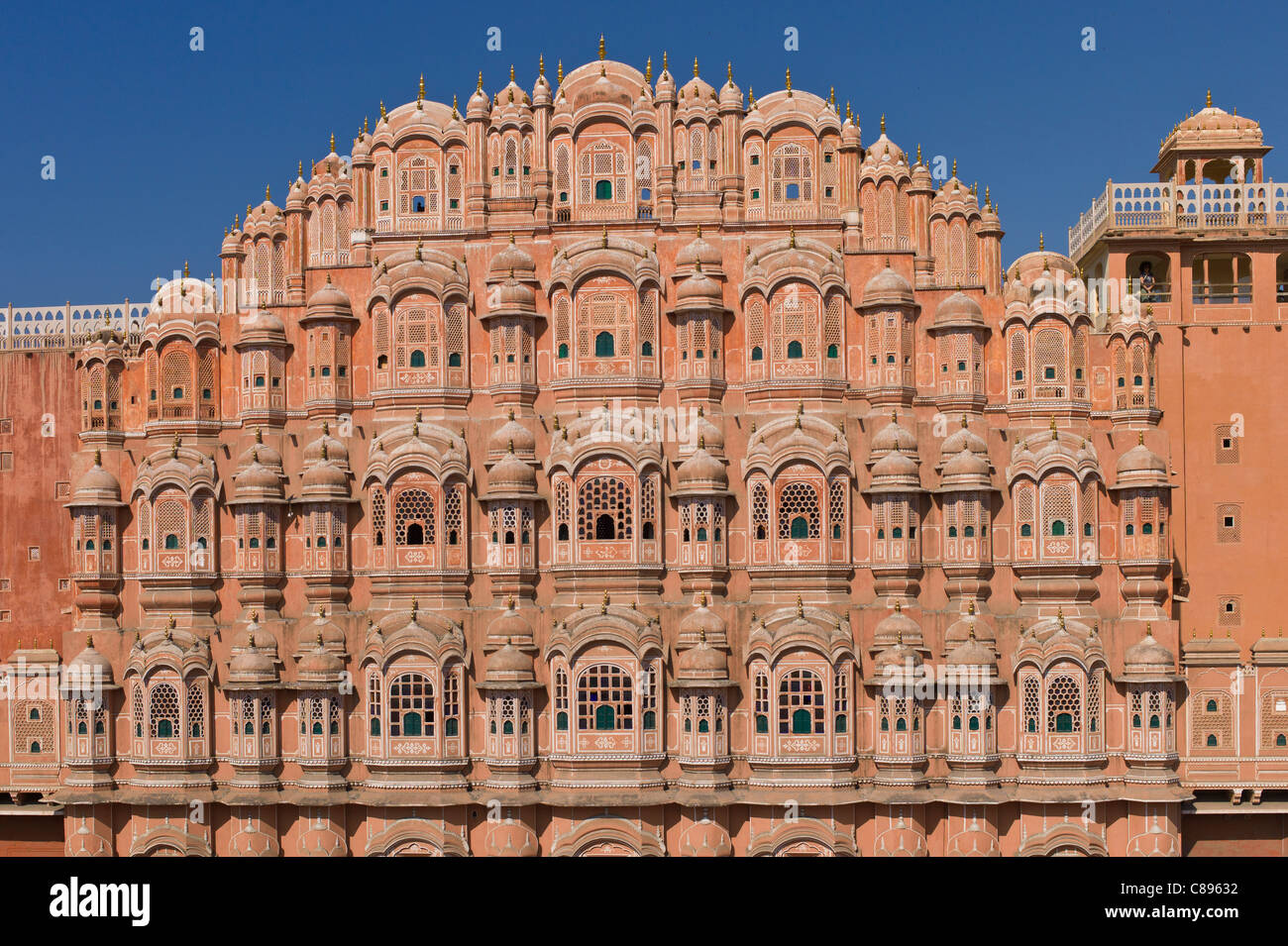 Hawamahal Palais du Vent dans la ville rose de Jaipur, Rajasthan, Inde du Nord Banque D'Images