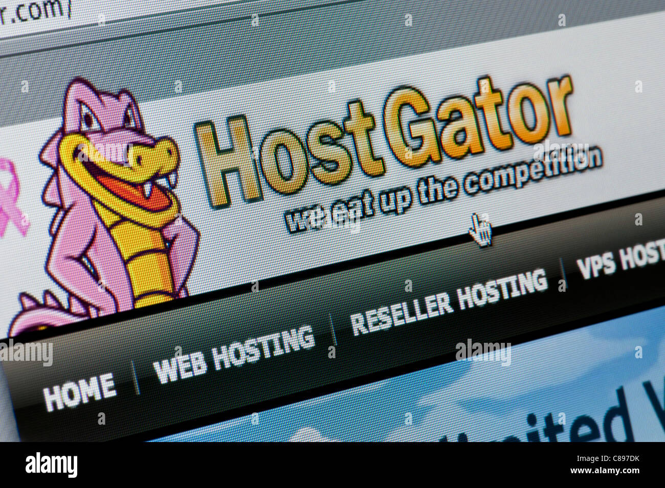 De près de l'logo HostGator comme vu sur son site web. (Usage éditorial uniquement : -Print, télévision, e-book et le comité éditorial du site). Banque D'Images