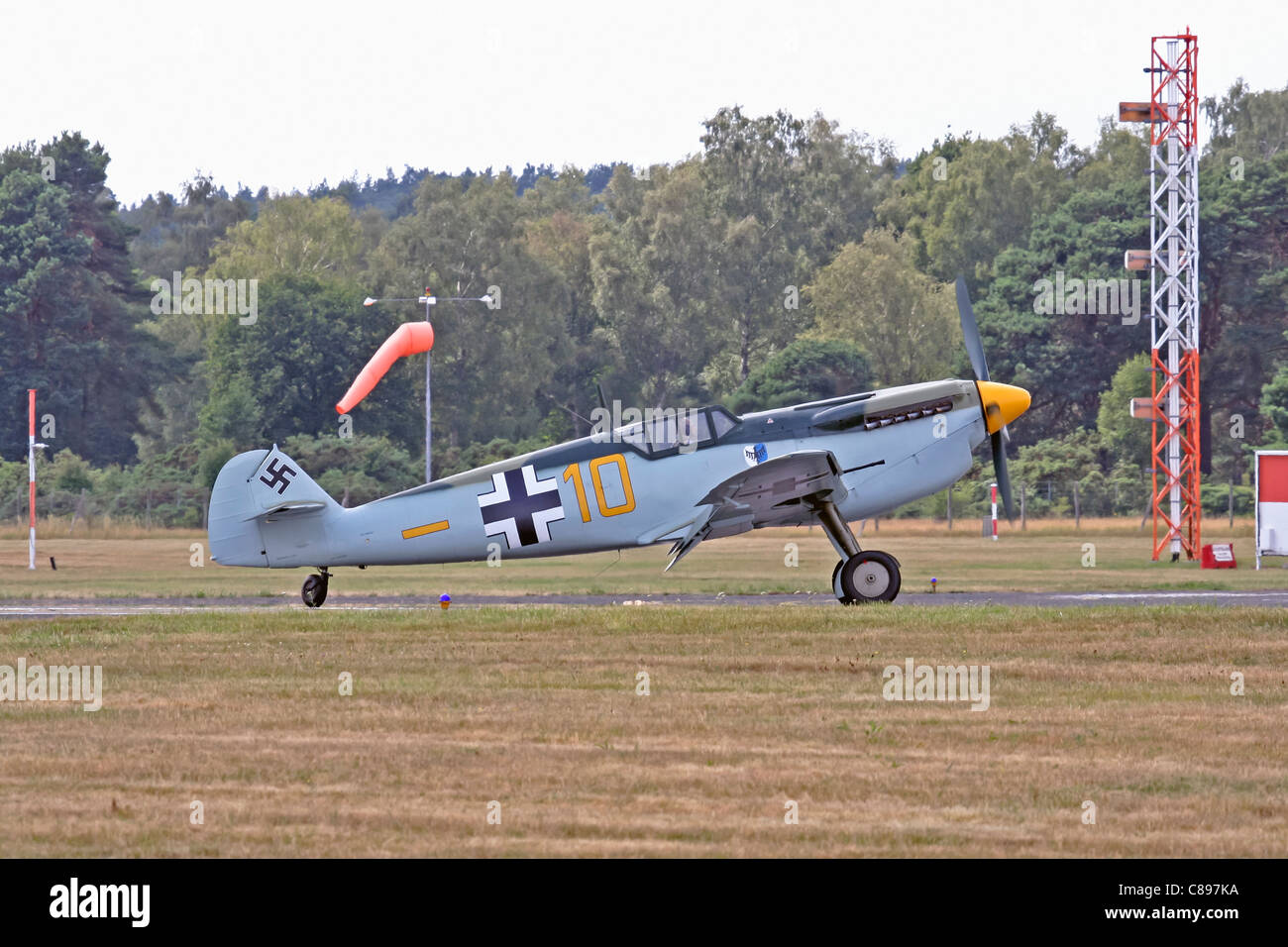 Hispano HA-1112 Buchon Farnborough, Royaume-Uni, 23 juillet 2010 Banque D'Images