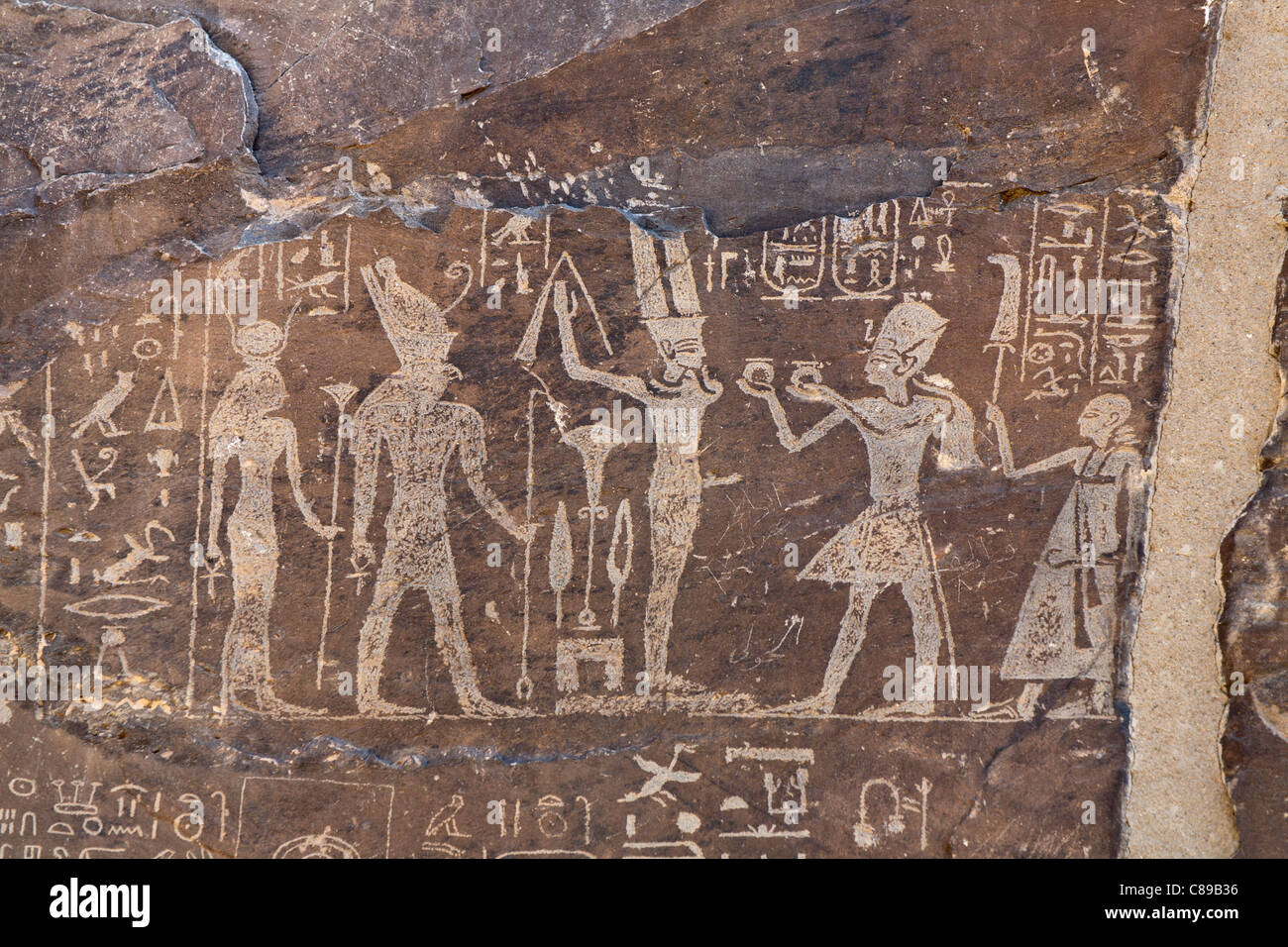 Inscription au Wadi Hammamat, désert de l'Est, les collines de la mer Rouge, Egypte, Afrique du Nord Banque D'Images