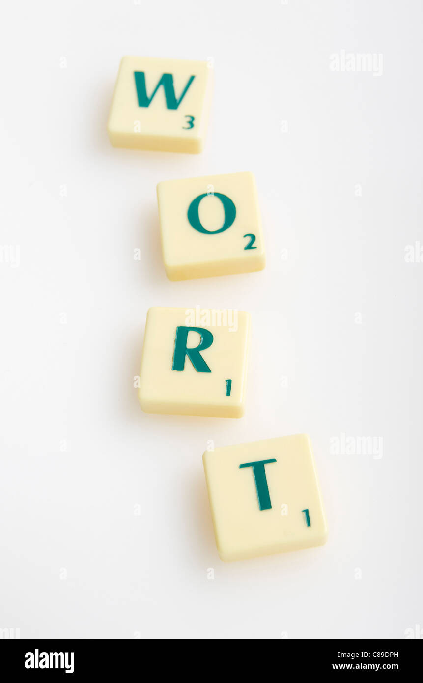 Scrabble avec word 'moult' sur fond blanc Banque D'Images