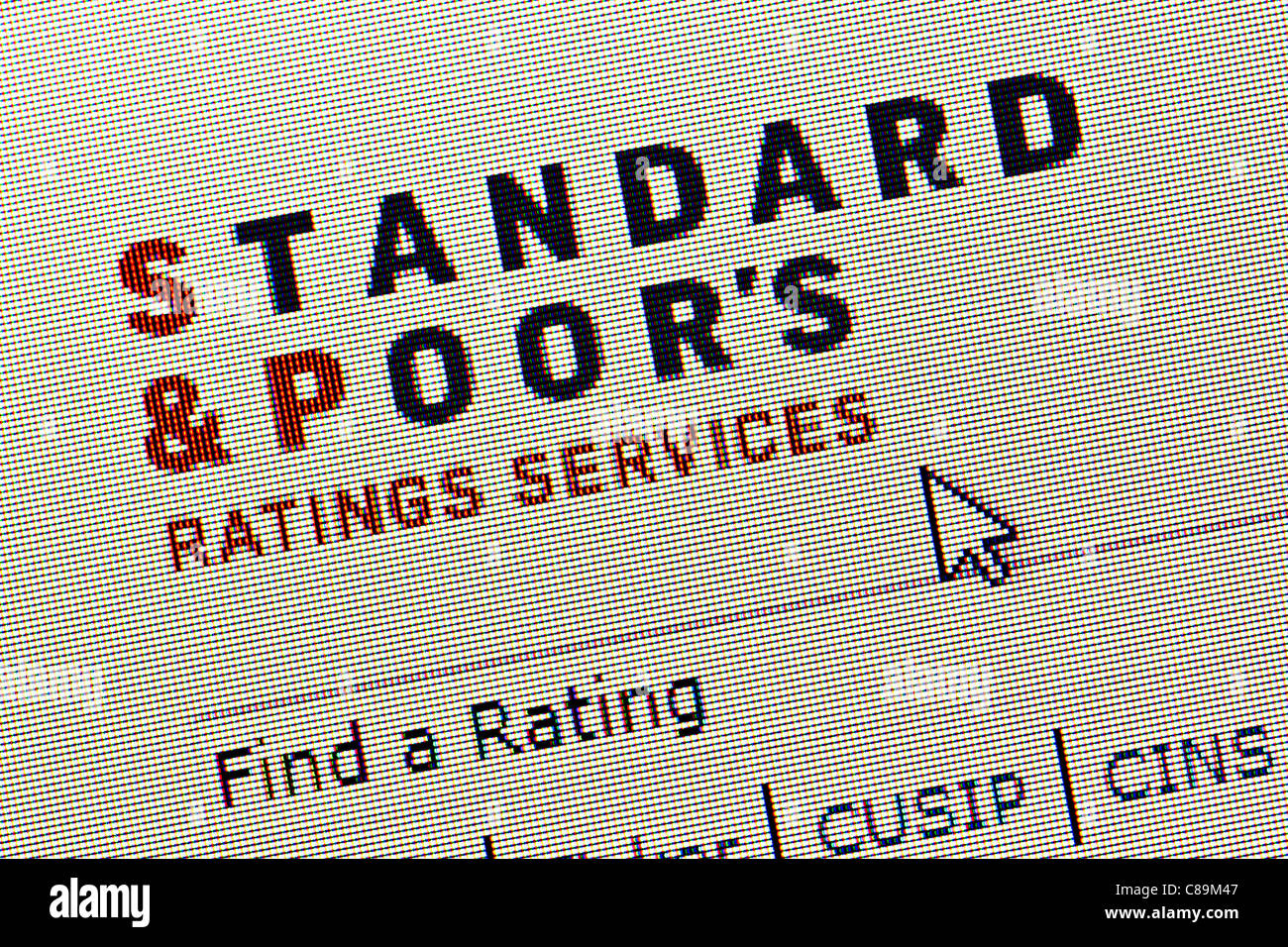 Standard and Poor's logo et site web close up Banque D'Images