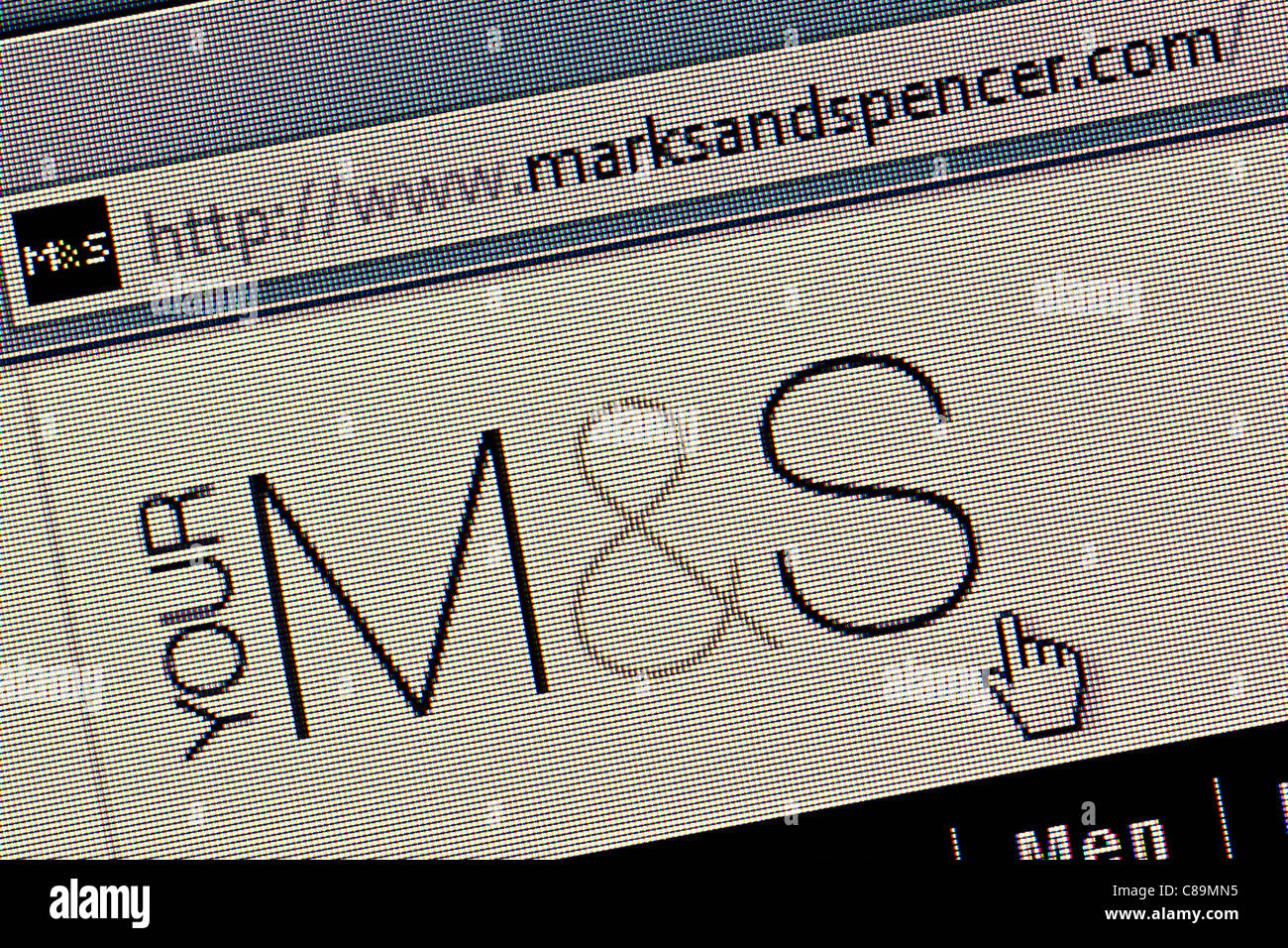 Marks and Spencer logo et un nouveau site web close up Banque D'Images