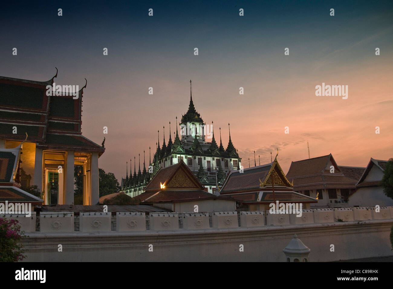 Thaïlande, Bangkok, vue du temple à matin Banque D'Images