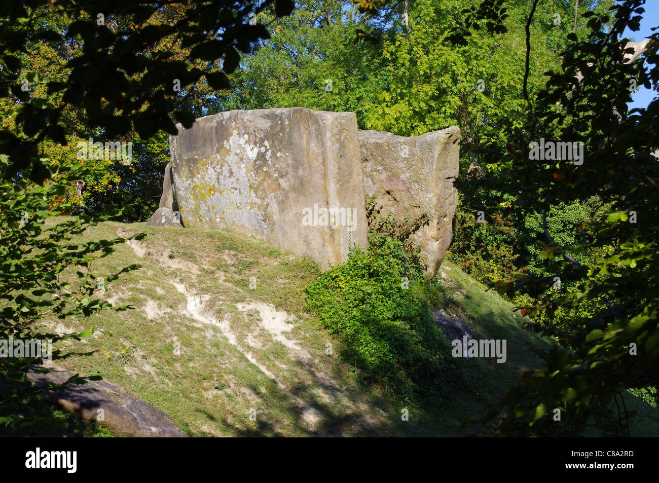 Coldrum stones chambré néolithique long barrow Trottiscliffe soleil soleil soleil Trosley Kent Banque D'Images