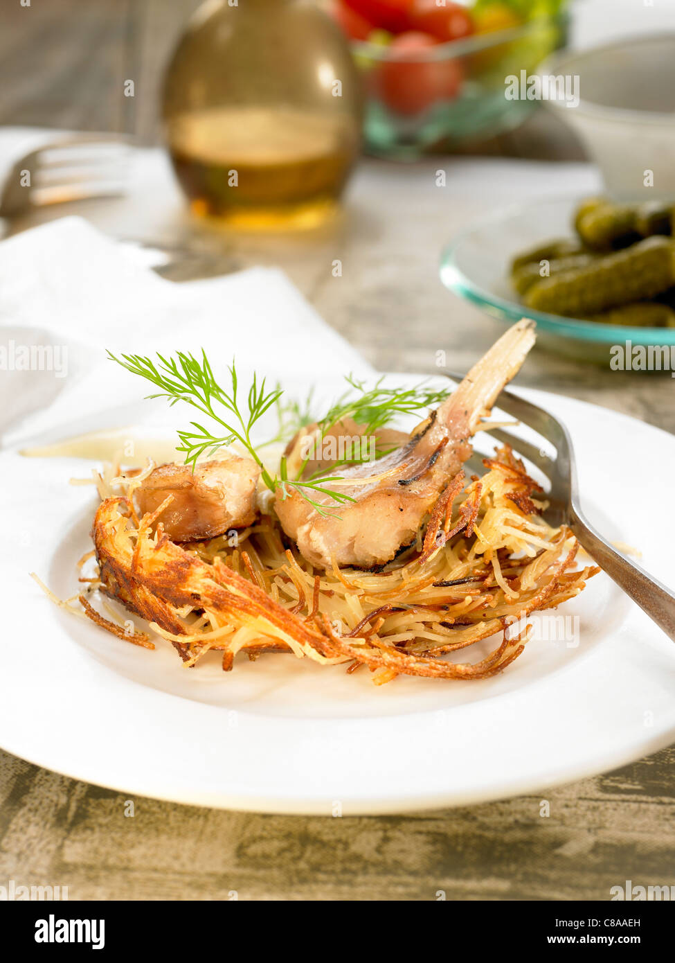 Fideua de lotte Banque D'Images