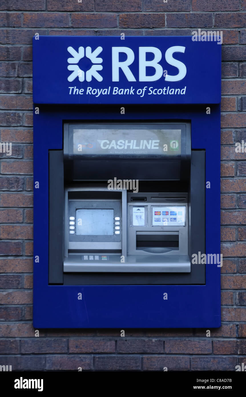 Un distributeur automatique de billets de la Royal Bank of Scotland Banque D'Images