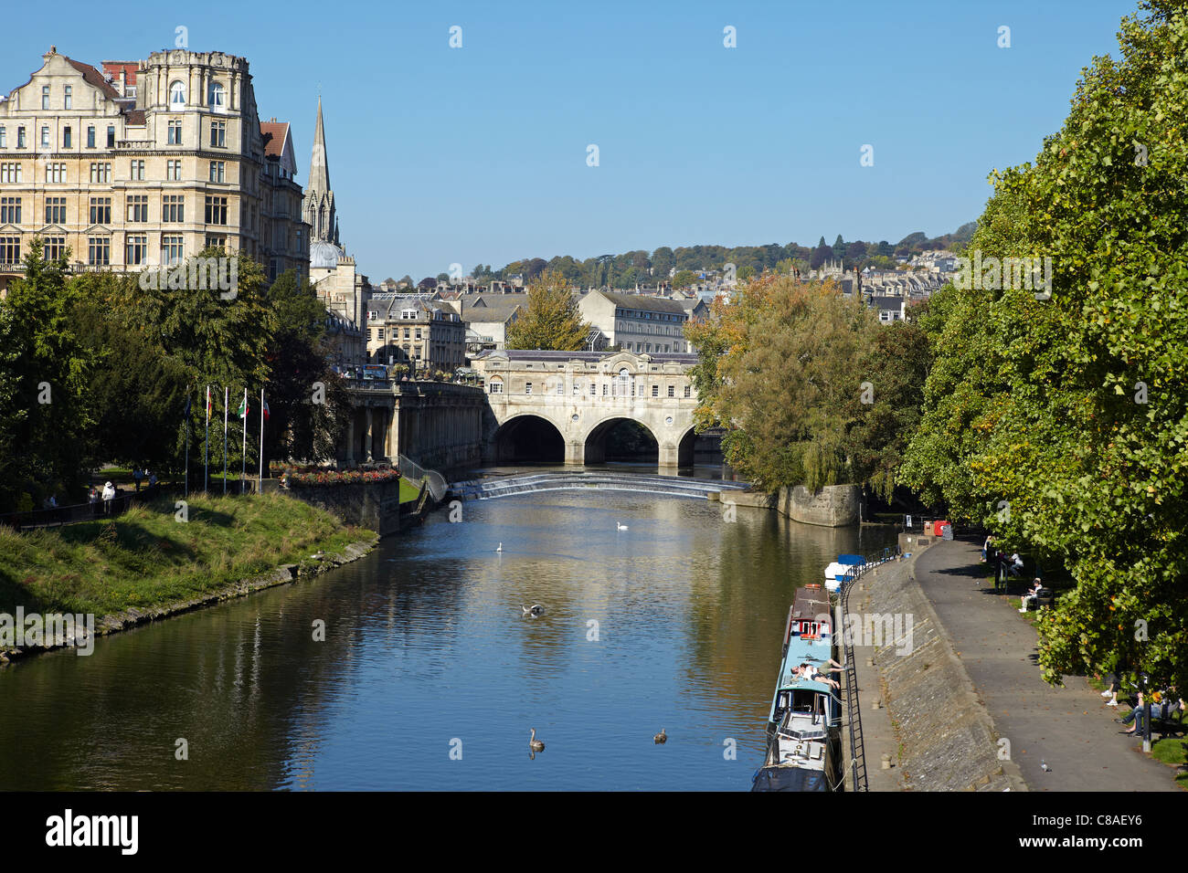 Pulteney Bridge, Bath, Angleterre, Royaume-Uni Banque D'Images