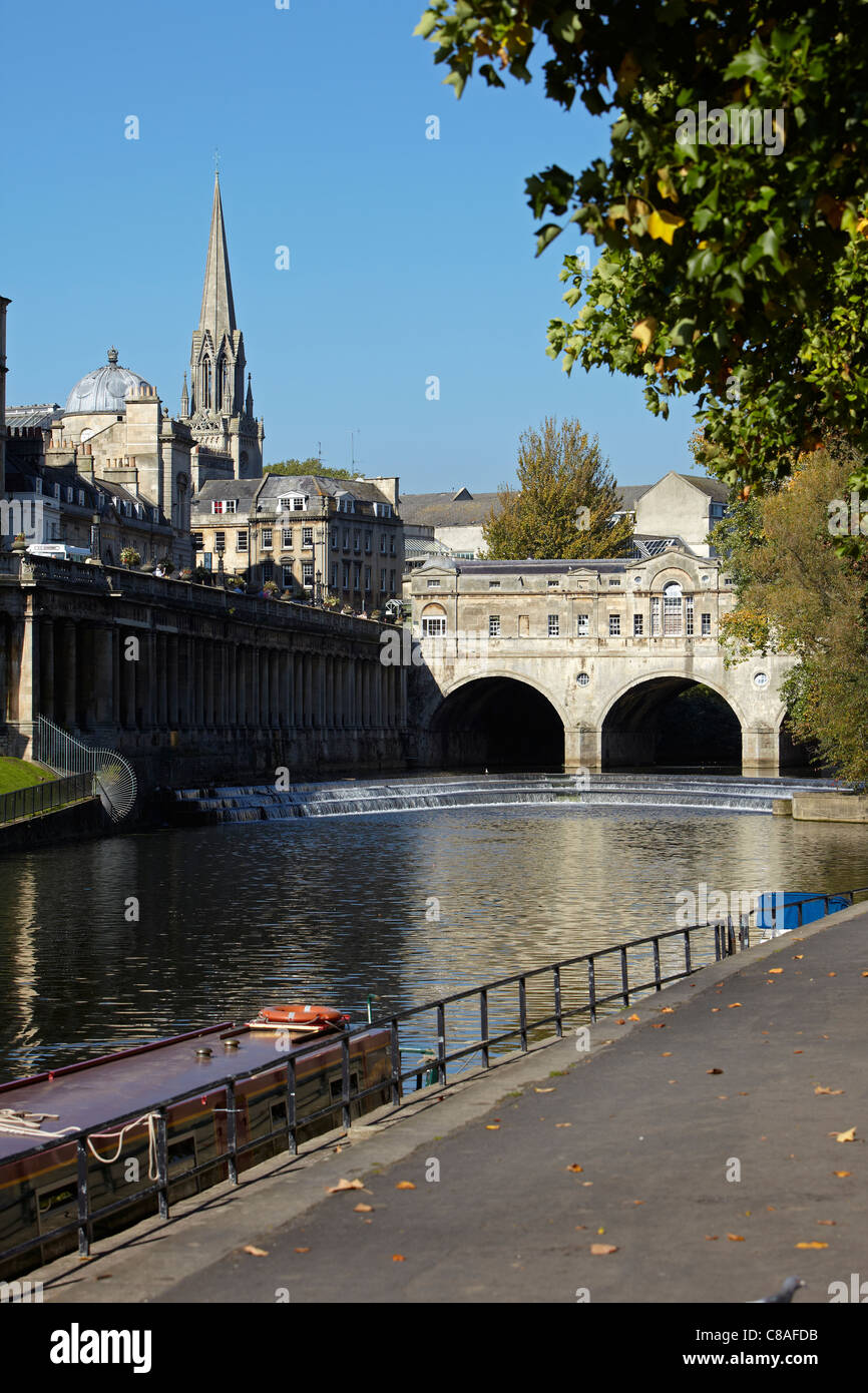 Pulteney Bridge, Bath, Angleterre, Royaume-Uni Banque D'Images