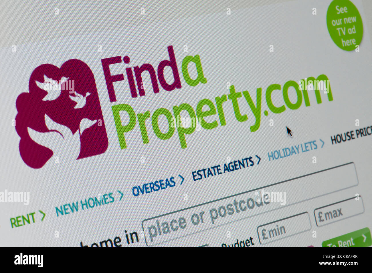De près de l'Trouver un logo Property.com comme vu sur son site web. (Usage éditorial uniquement : -Print, télévision, e-book et le comité éditorial du site). Banque D'Images