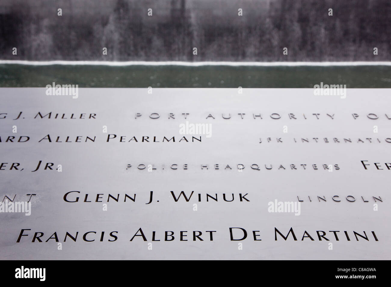 Les noms de tous ceux qui sont morts dans les attaques terroristes du 26 février 1993 et le 11 septembre 2001 Banque D'Images