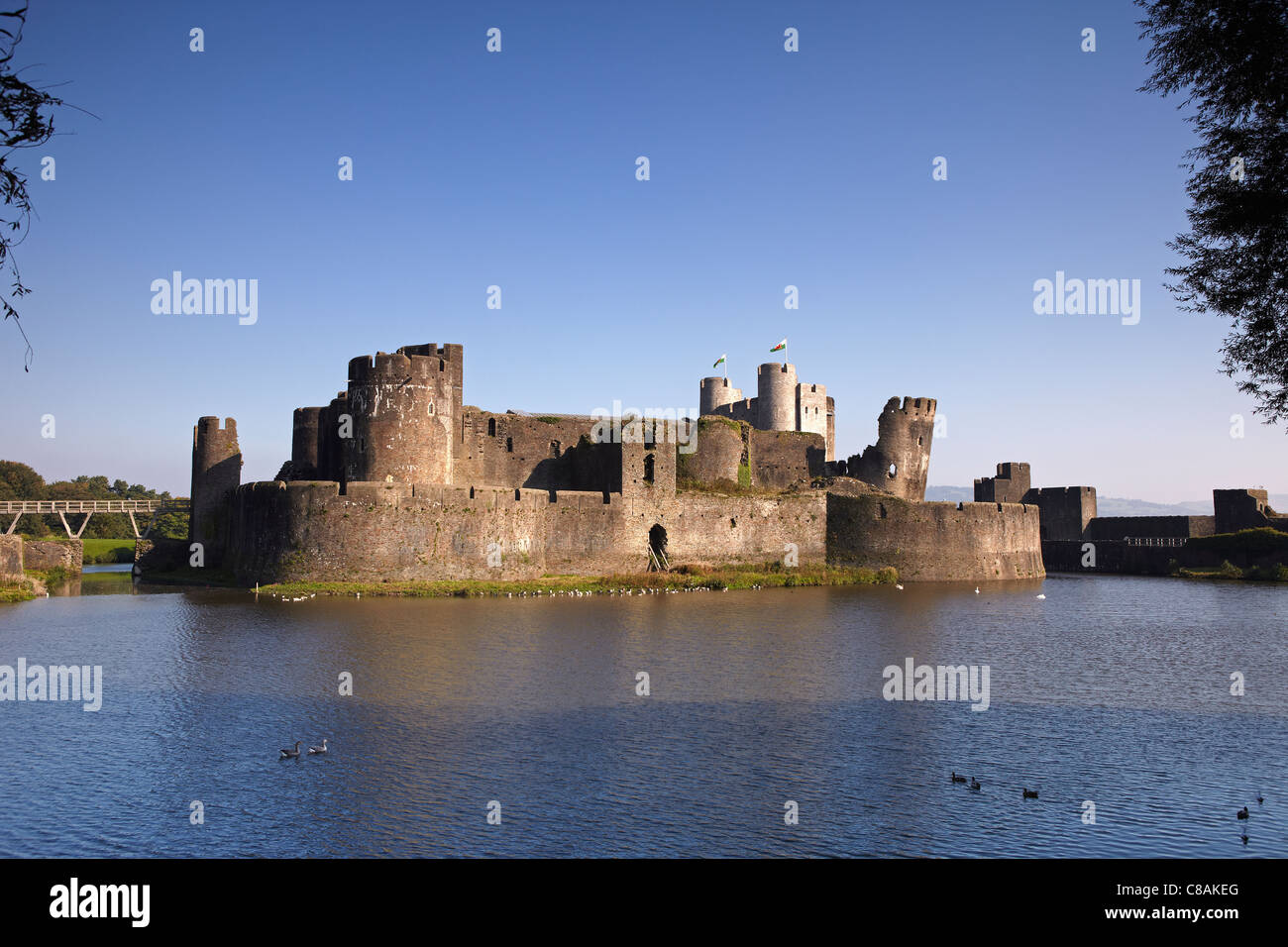 Château de Caerphilly, Caerphilly, South Wales, UK Banque D'Images