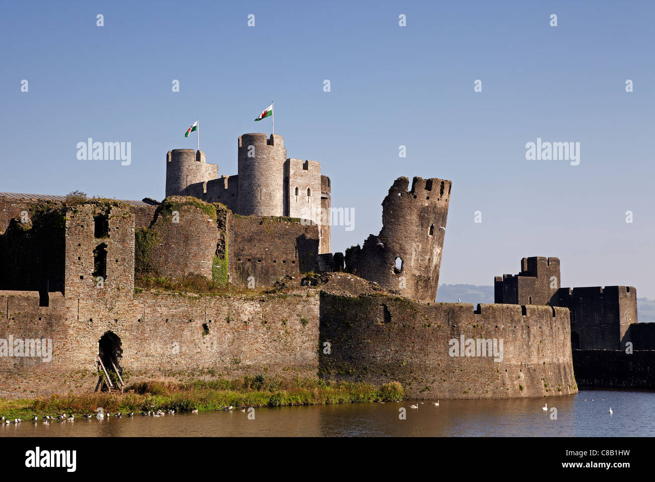 Château de Caerphilly, Caerphilly, South Wales, UK Banque D'Images