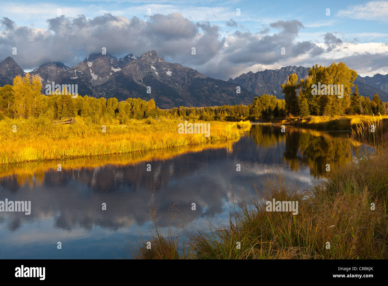 Schwabachers landing est un embarcadère donnant accès à la Snake River à l'intérieur du parc national de Grand Teton. c'est l'un des quatre endroits dans le parc avec accès facile à la rivière. Banque D'Images