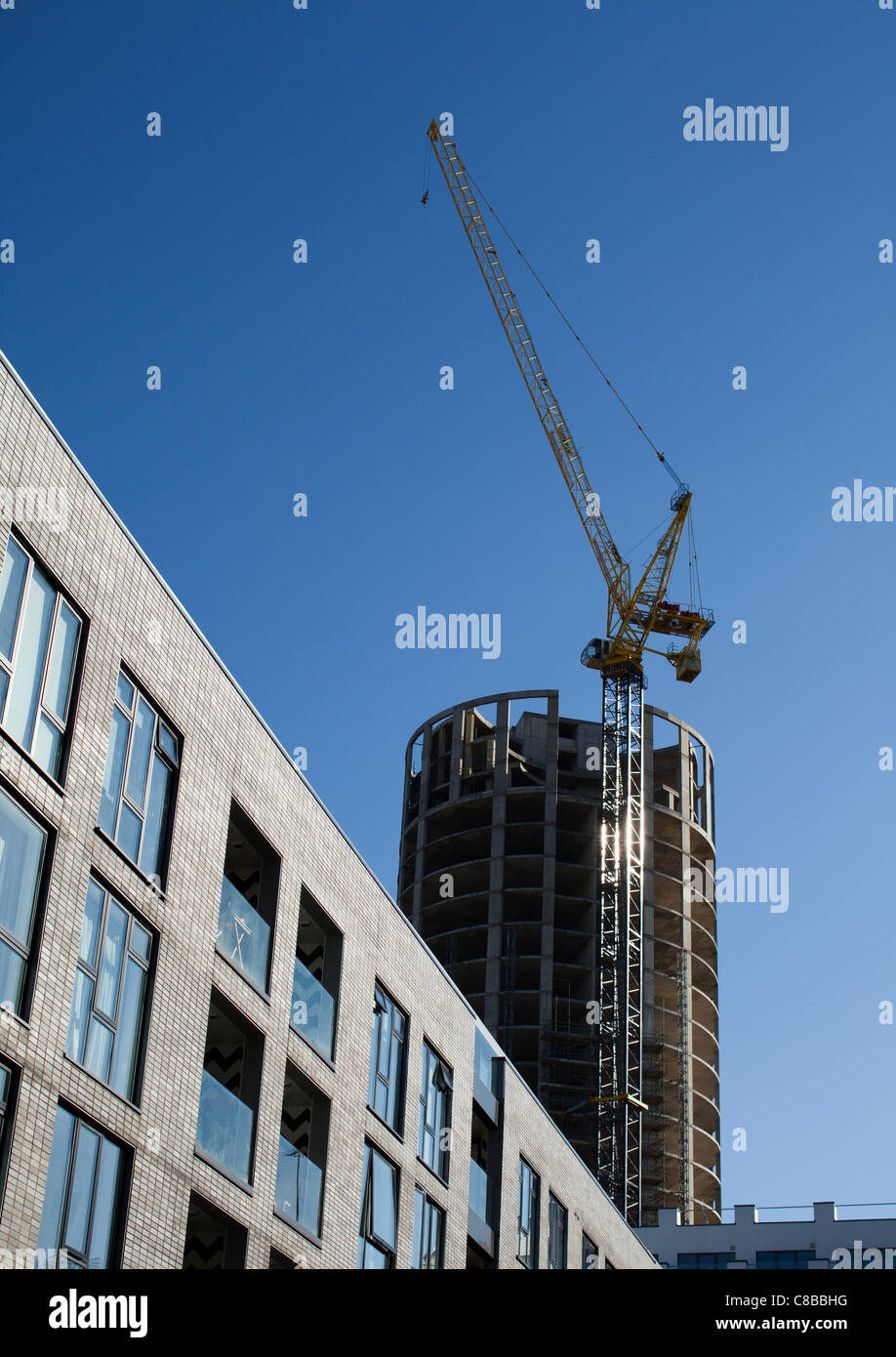 Les nouveaux bâtiments en construction dans Shoreditch, Londres. UK. Banque D'Images