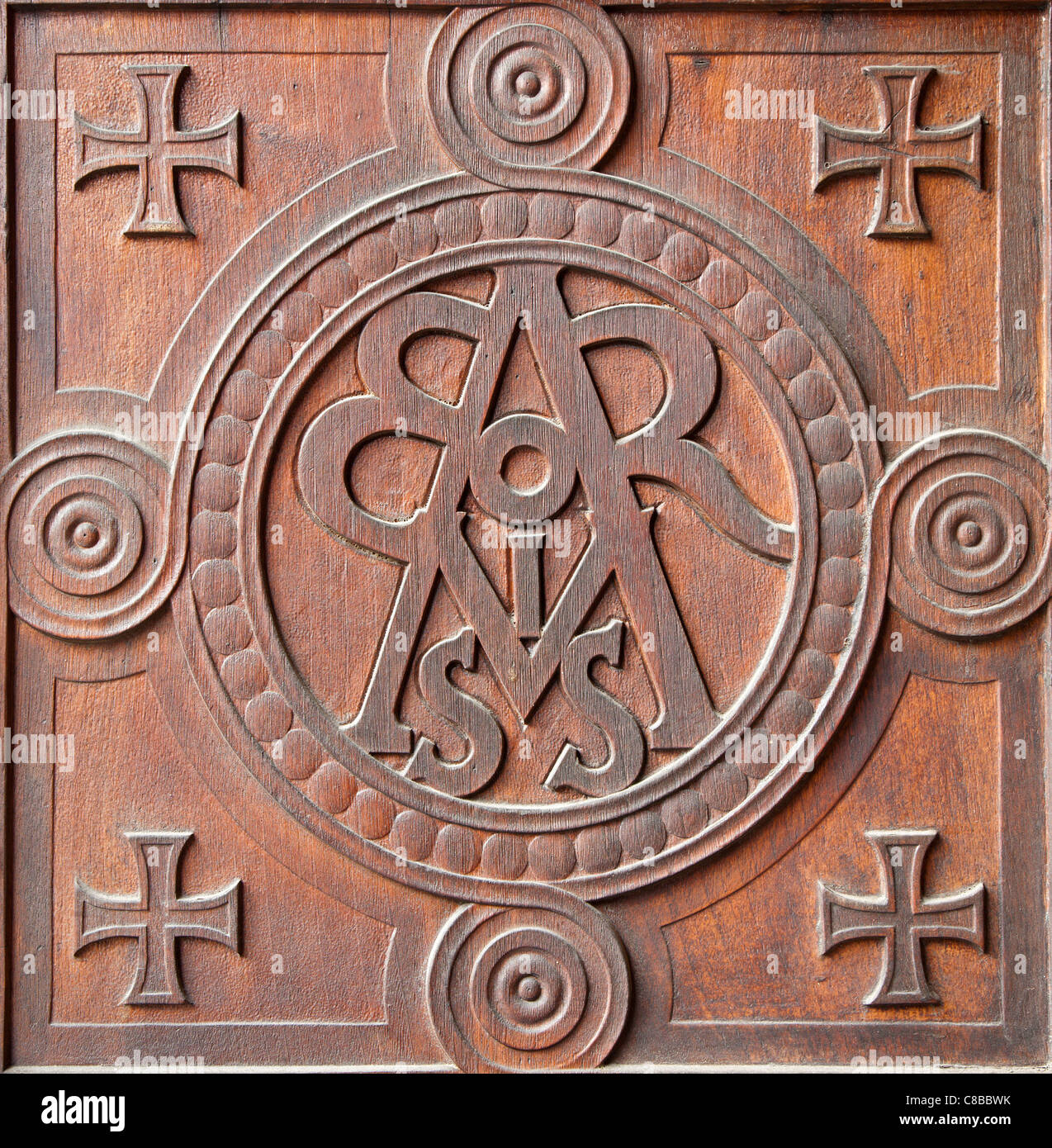 Insigne Vierge Marie sur croix en bois/Rel17 | Rakuten