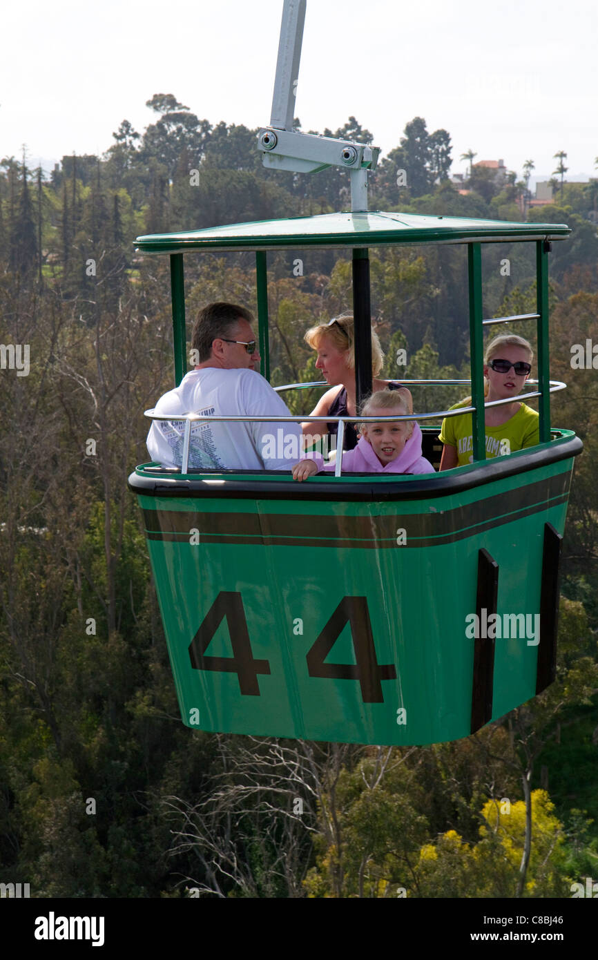 Télécabine de Skyfari au San Diego Zoo situé dans la région de Balboa Park, Californie, USA. Banque D'Images