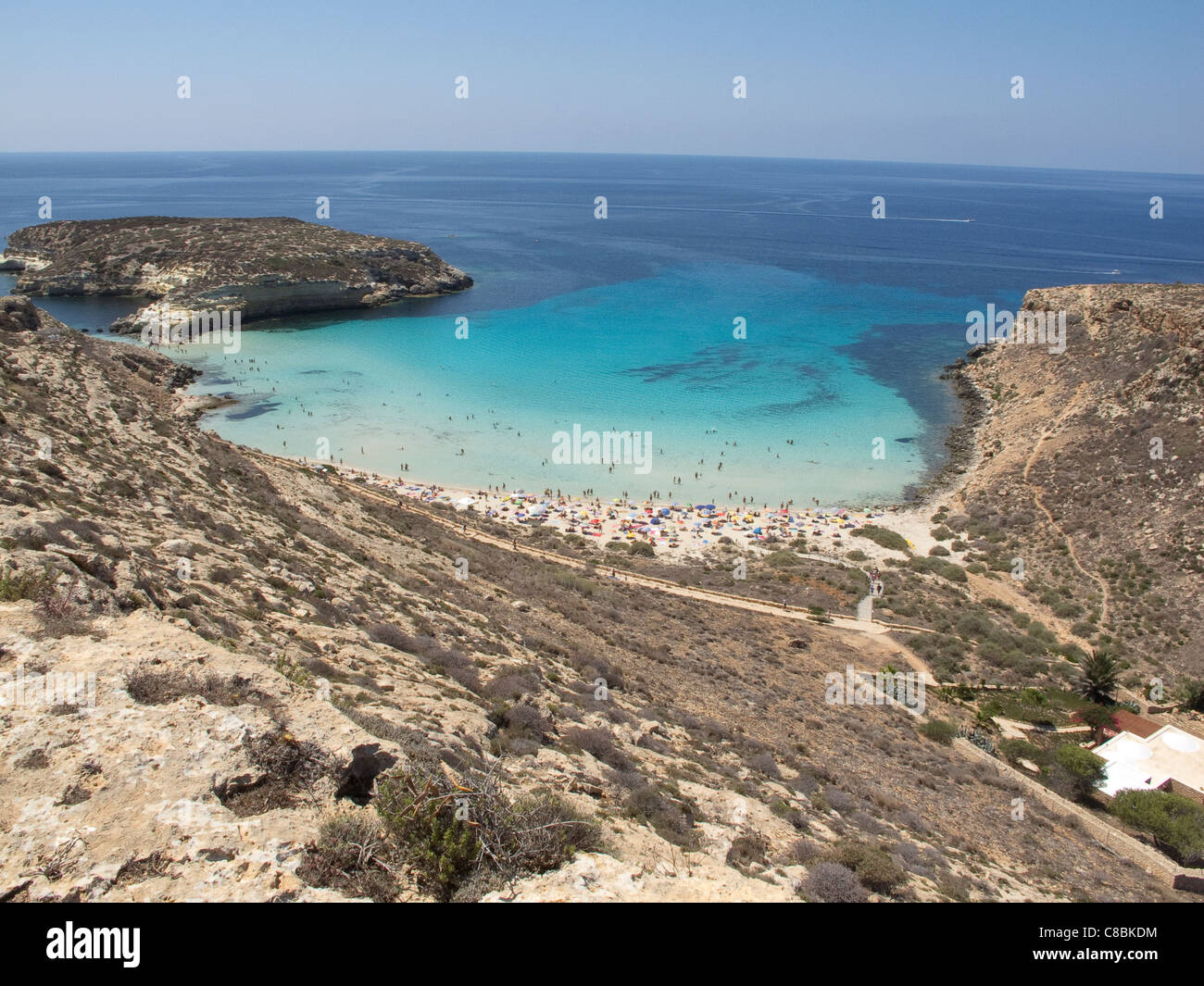 L'île de Lampedusa,Italie,mer Méditerranée.Isola dei Conigli park. Banque D'Images