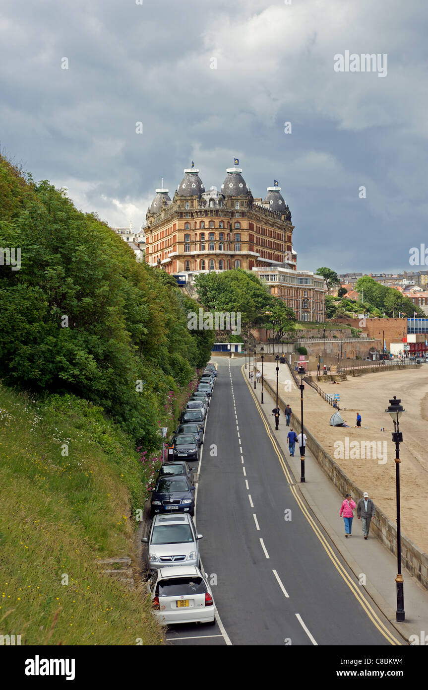 L'imposant Britannia Grand Hotel Scarborough, Yorkshire, au Royaume-Uni. Banque D'Images