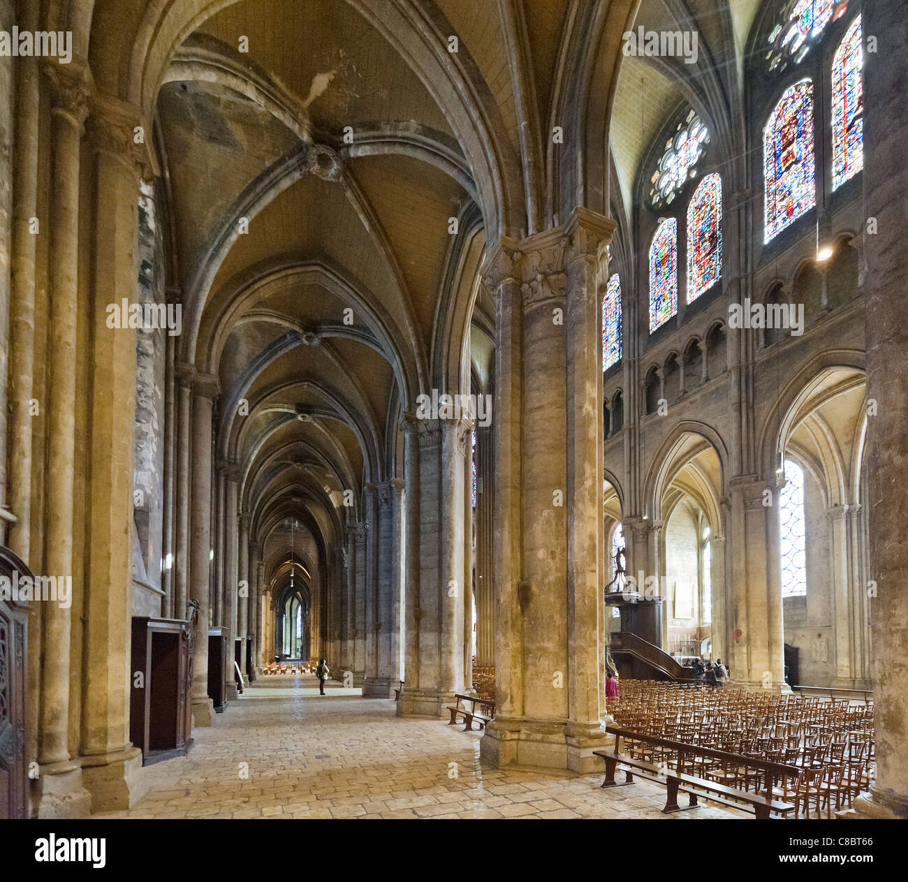 Intérieur de la cathédrale de Notre Dame, Chartres, France Banque D'Images